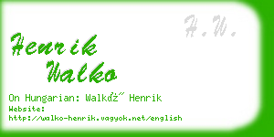henrik walko business card